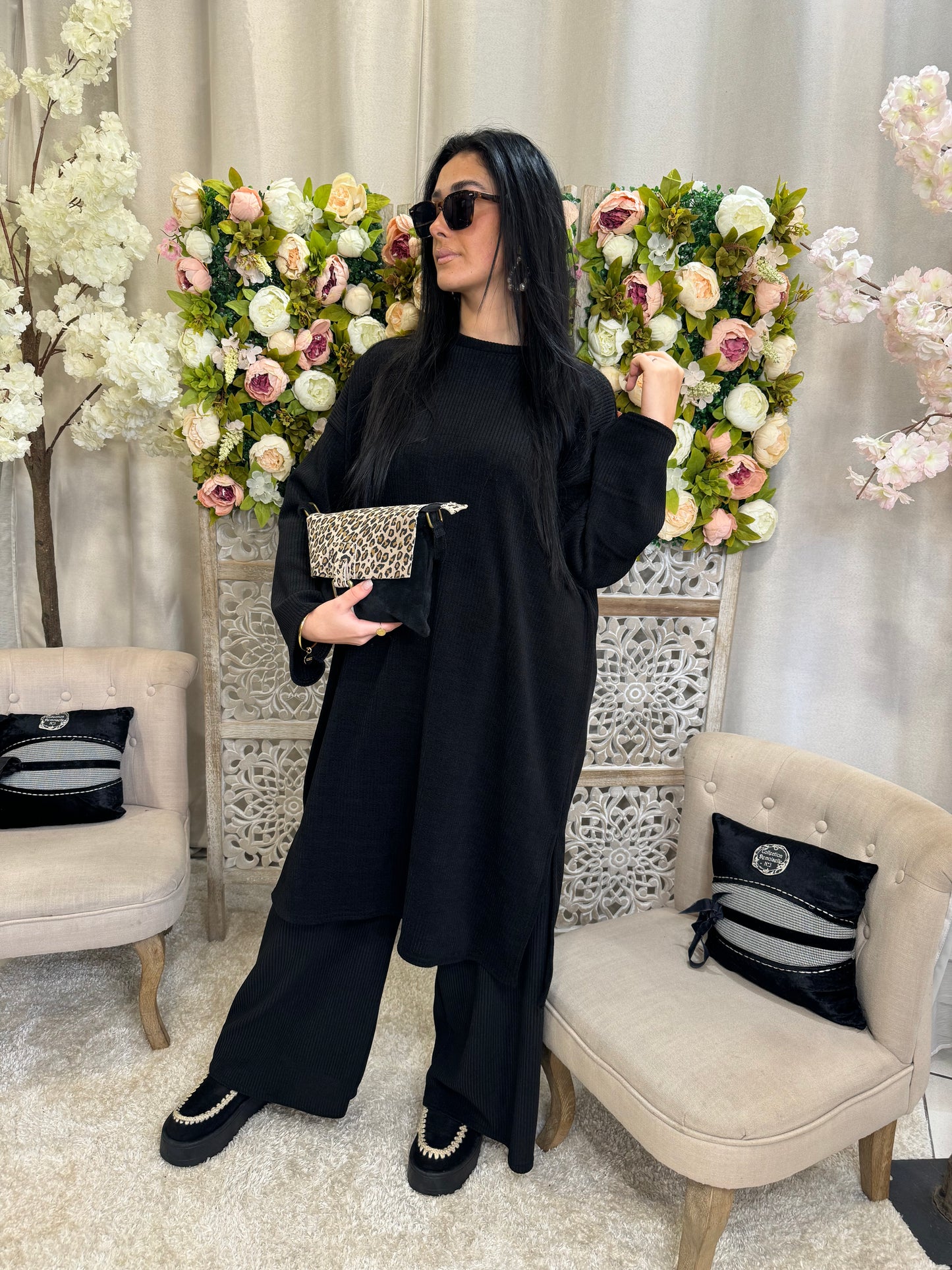 Ensemble long velours noir